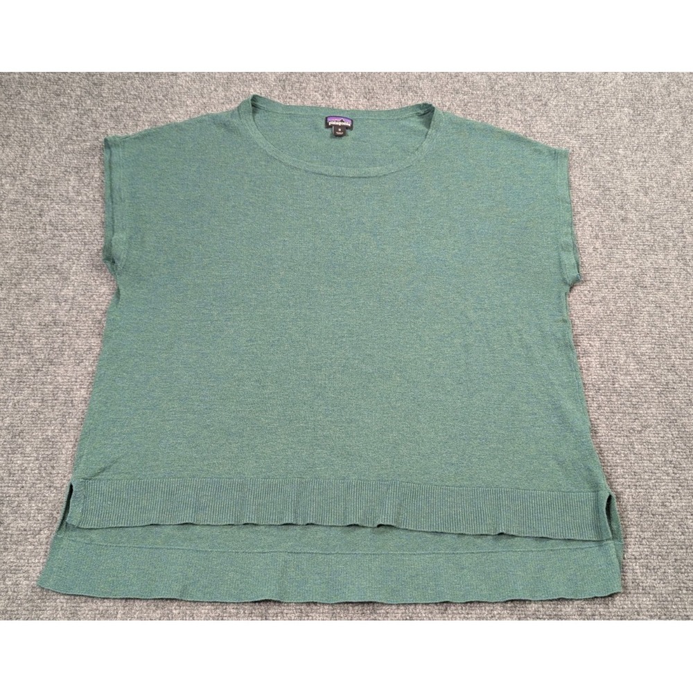 Patagonia Women Green Organic Cotton Polyester Crewneck Sweater Medium STY50705